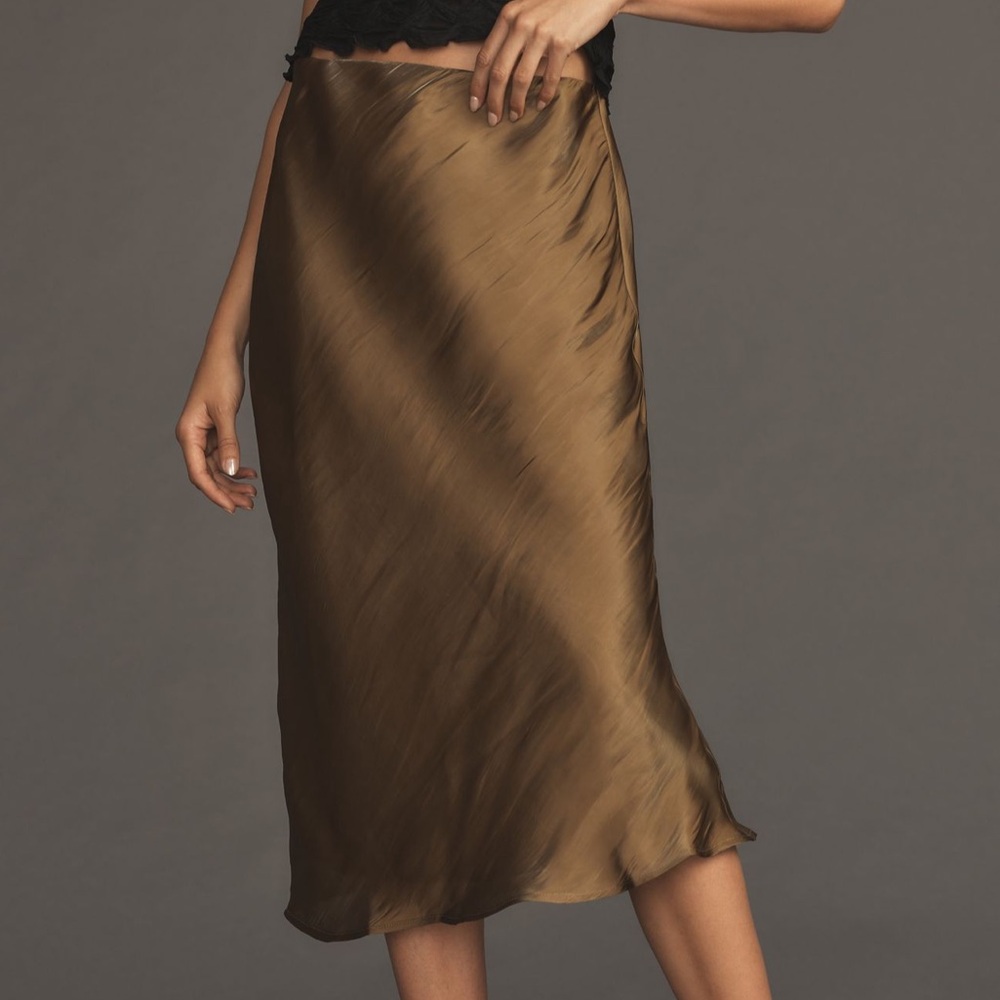 Anthropologie Gold Pencil Skirt